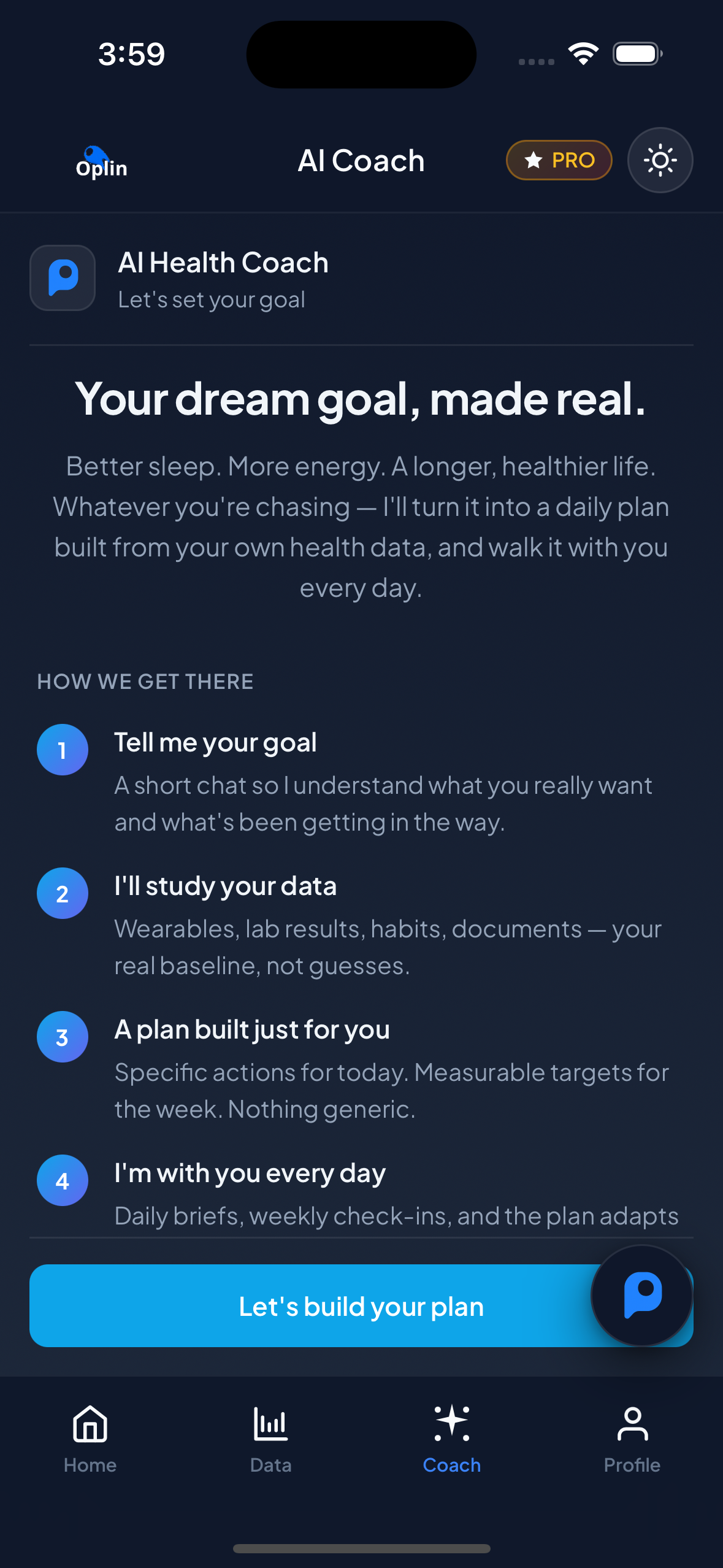 AI health coach chat